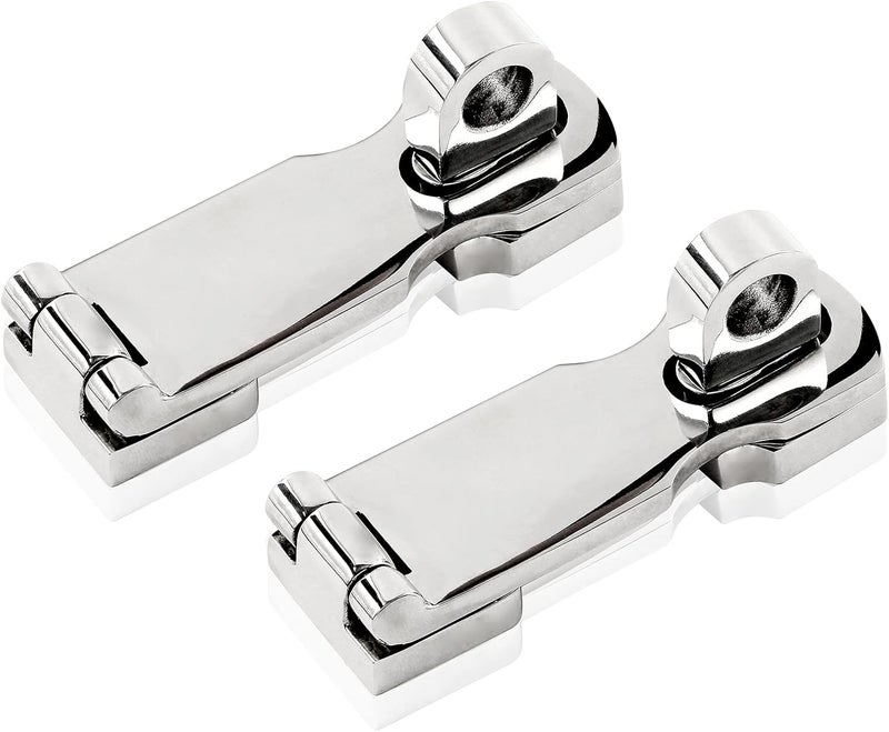 Jamiikury 2 Pcs 3 Inch Marine Grade Door Hasp, 316 Stainless Steel Swivel Safety Hasp, Heavy Duty Door Hasp with Turning Padlock Eye Mount - Image 1